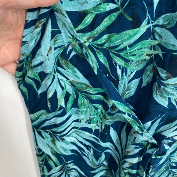 J. Jill Maxi Dress Women’s Large Coastal Tropical Leaves Vacation Resortwear - Picture 6 of 10